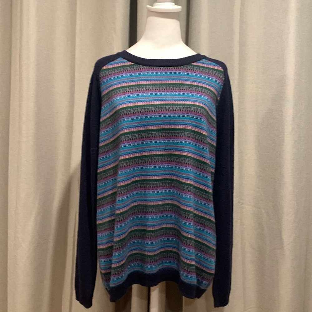 Talbots Multi-color Lambswool Stripped Sweater Size Large